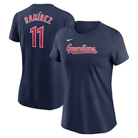 Women's Nike Jose Ramirez Navy Cleveland Guardians Fuse Name & Number T-Shirt