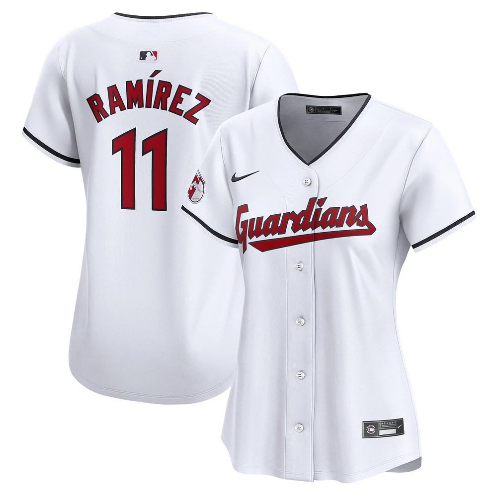 Maillot de joueur Nike Jose Ramirez Cleveland Guardians Home Limited pour femme, blanc