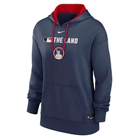 Women's Nike Navy Cleveland Guardians Authentic Collection City Connect Performance Pullover Hoodie