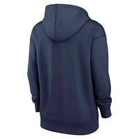 Women's Nike Navy Cleveland Guardians Authentic Collection City Connect Performance Pullover Hoodie
