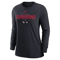 Women's Nike Navy Cleveland Guardians Authentic Collection Legend Performance Long Sleeve T-Shirt