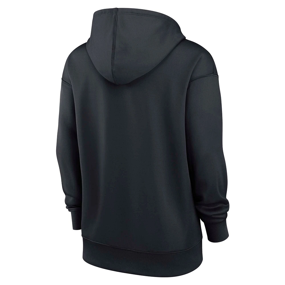 Sweat à capuche Nike bleu marine Cleveland Guardians Authentic Collection Performance pour femme