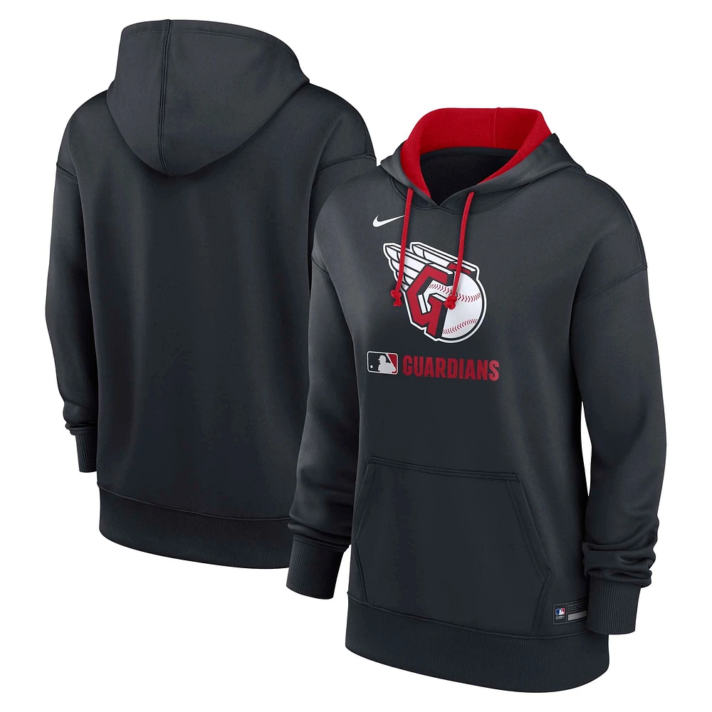 Sweat à capuche Nike bleu marine Cleveland Guardians Authentic Collection Performance pour femme