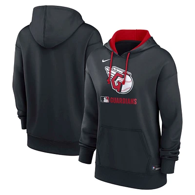 Sweat à capuche Nike bleu marine Cleveland Guardians Authentic Collection Performance pour femme