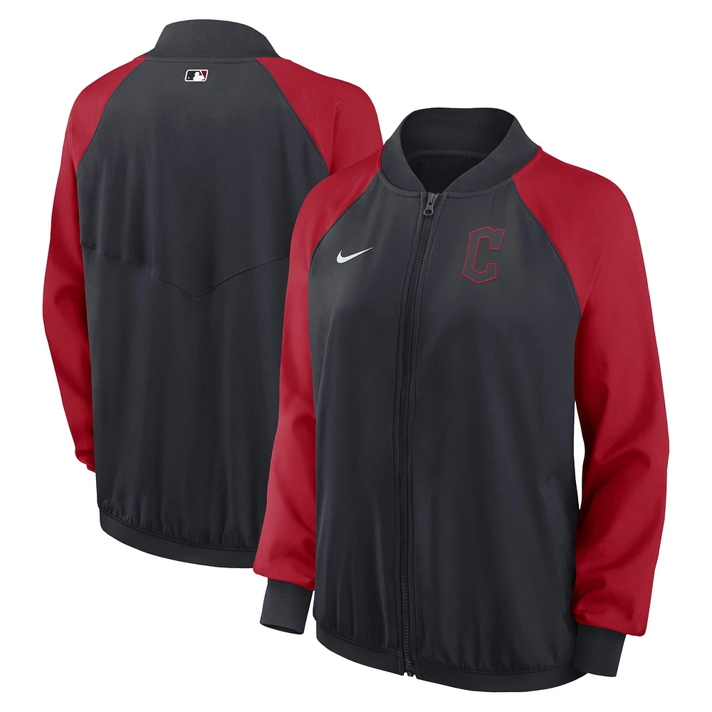 Veste Nike Cleveland Guardians Authentic Collection Team Raglan Performance pour femme - Bleu marine