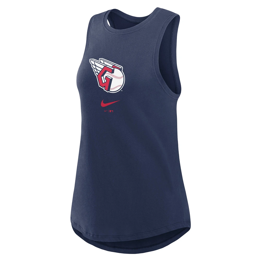 Women's Nike Navy Cleveland Guardians Legacy Icon High Neck Fashion Tank Top