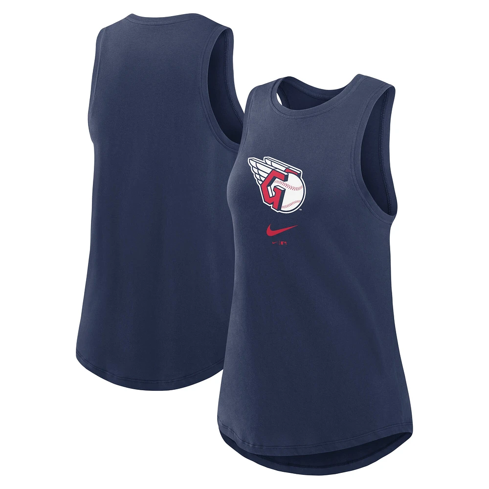 Débardeur Nike bleu marine Cleveland Guardians Legacy Icon à col montant pour femme