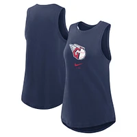 Débardeur Nike bleu marine Cleveland Guardians Legacy Icon à col montant pour femme