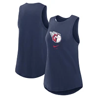 Débardeur Nike bleu marine Cleveland Guardians Legacy Icon à col montant pour femme