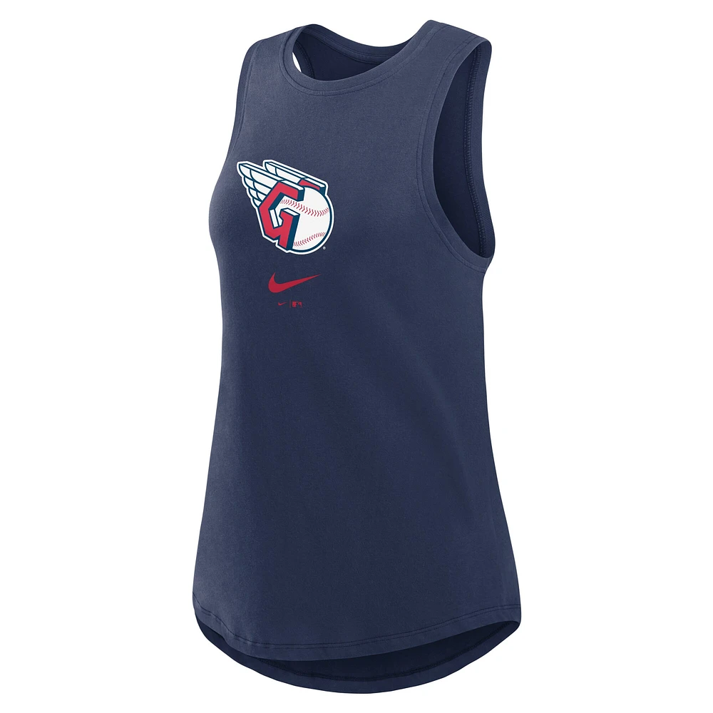 Women's Nike Navy Cleveland Guardians Legacy Icon High Neck Performance Tank Top