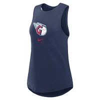 Women's Nike Navy Cleveland Guardians Legacy Icon High Neck Performance Tank Top
