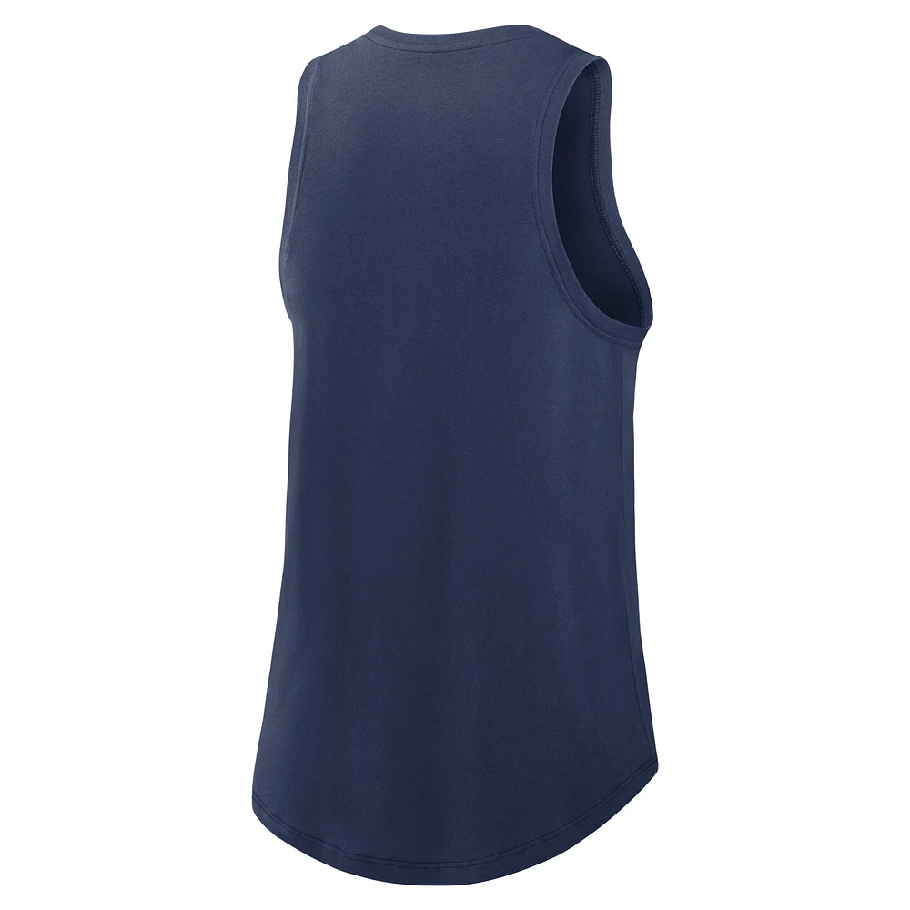 Women's Nike Navy Cleveland Guardians Legacy Icon High Neck Performance Tank Top
