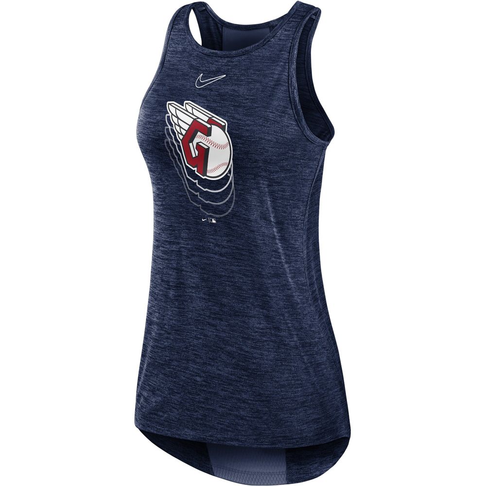 Women's Nike Navy Cleveland Guardians Logo Fade High Neck Performance Tank Top