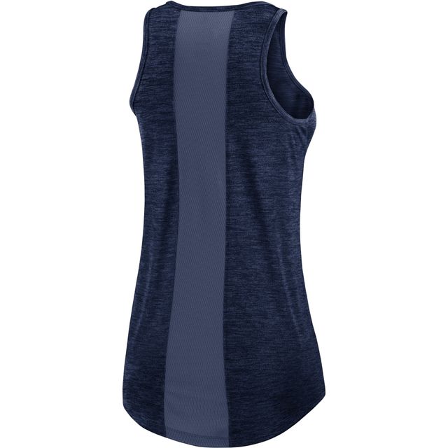 Débardeur de performance à col haut et logo Nike Cleveland Guardians pour femmes, bleu marine