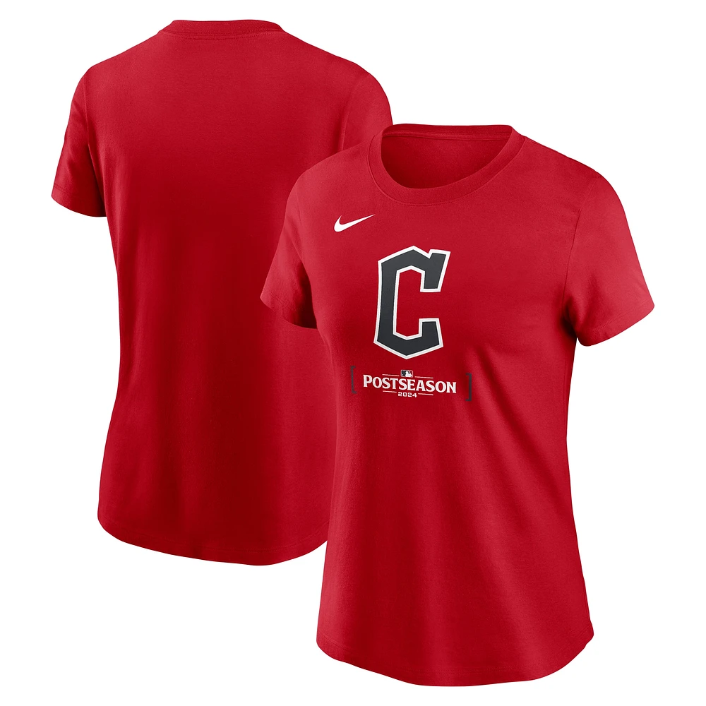 Women's Nike Red Cleveland Guardians 2024 MLB Postseason Authentic Collection T-Shirt