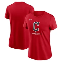 T-shirt Nike rouge Cleveland Guardians 2024 MLB Postseason Authentic Collection pour femme