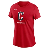 T-shirt Nike rouge Cleveland Guardians 2024 MLB Postseason Authentic Collection pour femme