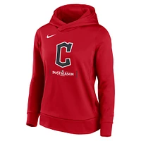 Women's Nike Red Cleveland Guardians 2024 MLB Postseason Authentic Collection Therma Pullover Hoodie