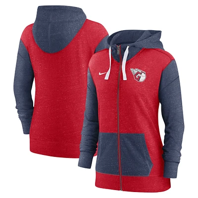 Sweat à capuche entièrement zippé Nike Cleveland Guardians pour femme, rouge