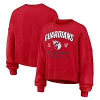 Women's Nike Red Cleveland Guardians Oversized High Hip Pullover Sweatshirt
