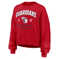 Women's Nike Red Cleveland Guardians Oversized High Hip Pullover Sweatshirt
