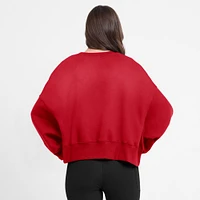 Women's Nike Red Cleveland Guardians Oversized High Hip Pullover Sweatshirt