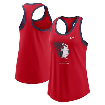 Women's Nike Red Cleveland Guardians Tech Tri-Blend Tank Top