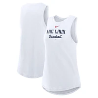 Débardeur Nike blanc à col montant City Connect Tricode pour femme, Cleveland Guardians
