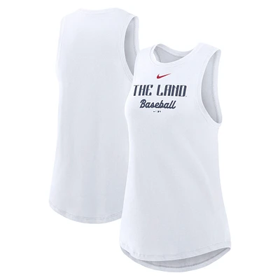 Débardeur Nike blanc à col montant City Connect Tricode pour femme, Cleveland Guardians