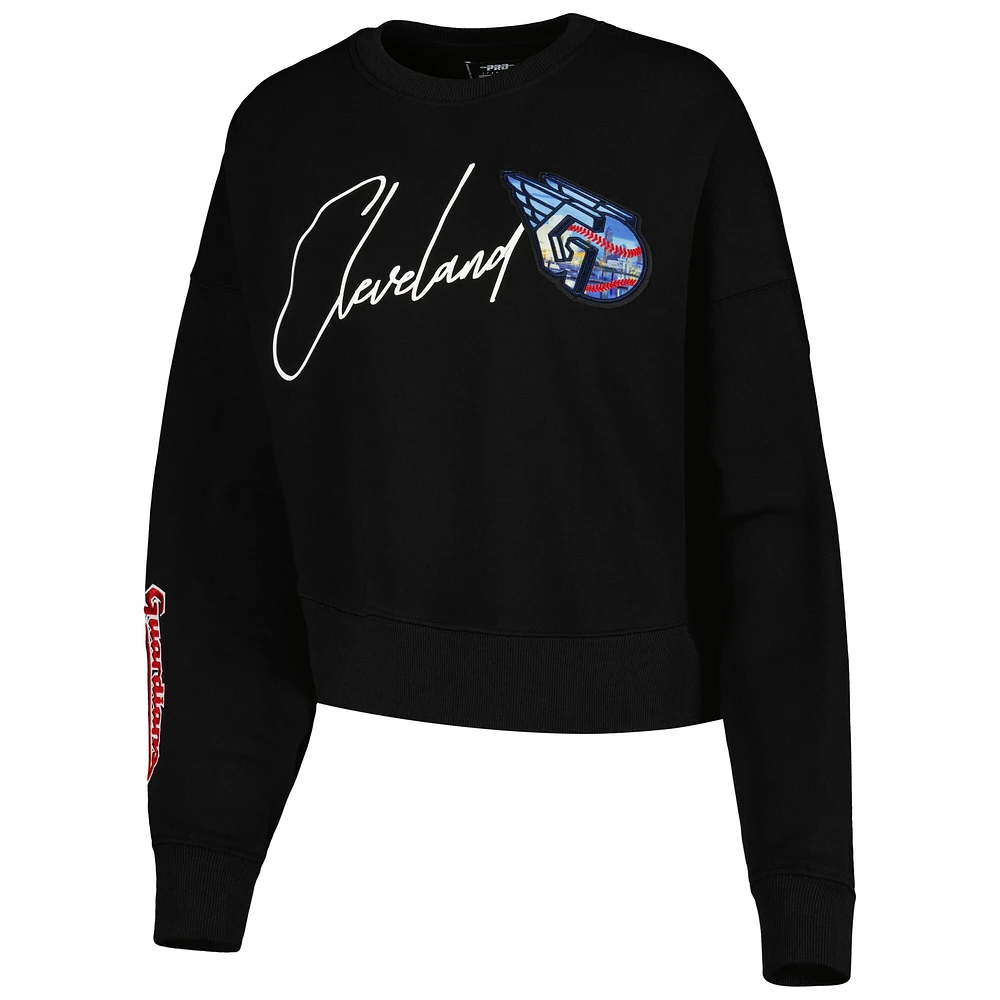 Sweat à capuche noir Pro Standard Cleveland Guardians City Scape pour femme