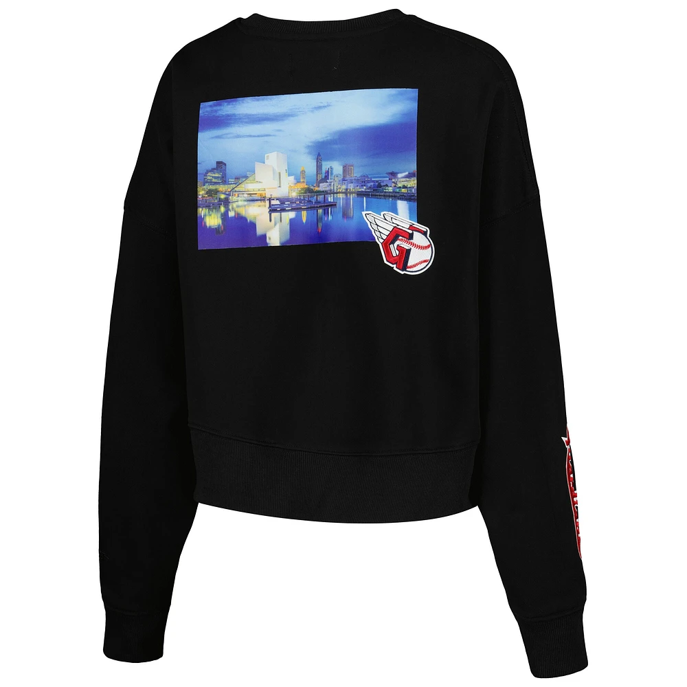 Sweat à capuche noir Pro Standard Cleveland Guardians City Scape pour femme