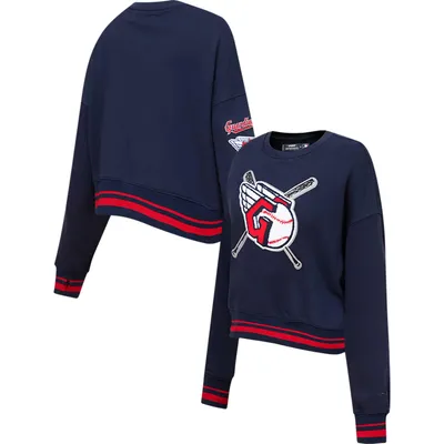 Pro Standard Women's Pro Standard Navy Atlanta Braves Mash Up Pullover  Sweatshirt