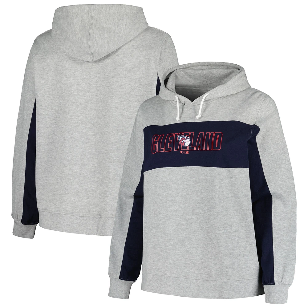 Women's Profile Heather Gray Cleveland Guardians Plus Pullover Hoodie