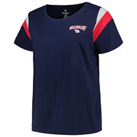 T-shirt à encolure dégagée taille plus pour femmes Profile Navy Cleveland Guardians