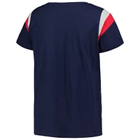 T-shirt à encolure dégagée taille plus pour femmes Profile Navy Cleveland Guardians