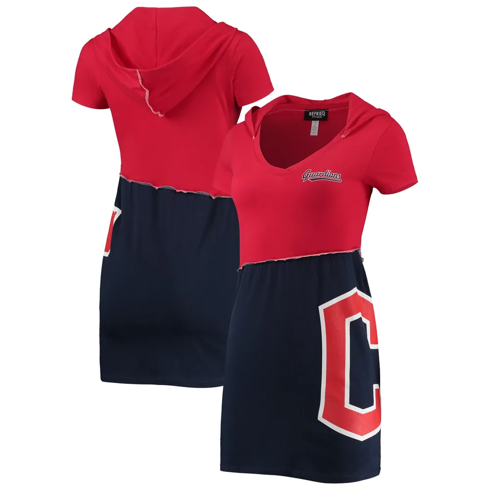 Lids Cleveland Guardians Refried Apparel Women's Hoodie Dress - Red/Navy
