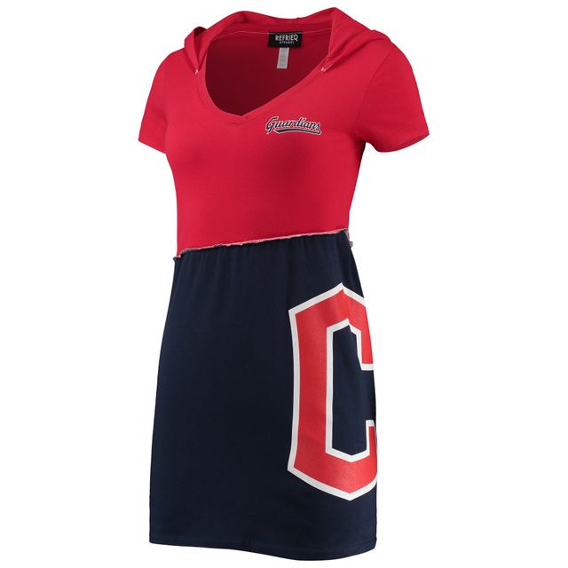 Robe à capuche Refried Apparel pour femme rouge/bleu marine Cleveland Guardians