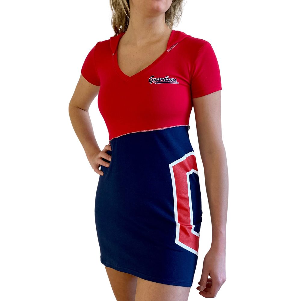 Women's Refried Apparel Red/Navy Cleveland Guardians Hoodie Dress