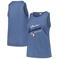 Women's Soft as a Grape Navy Cleveland Guardians Plus Curvy High Neck Tri-Blend Tank Top