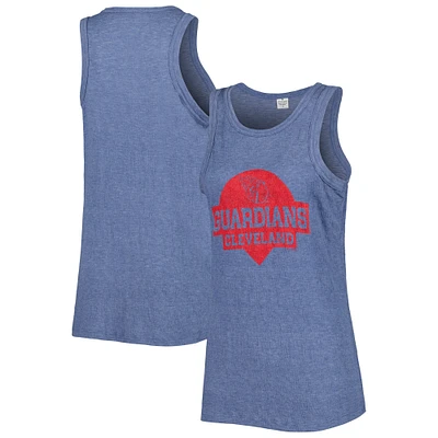 Cleveland Guardians Soft as a Grape Women's Tri-Blend Tank Top - Navy