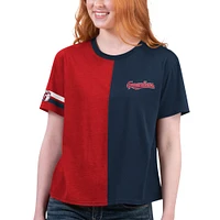 T-shirt Power Move des Cleveland Guardians Starter pour femmes, bleu marine/rouge