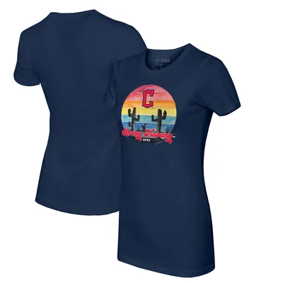 Cleveland Guardians Tiny Turnip Women's 2023 Spring Training T-Shirt - Navy