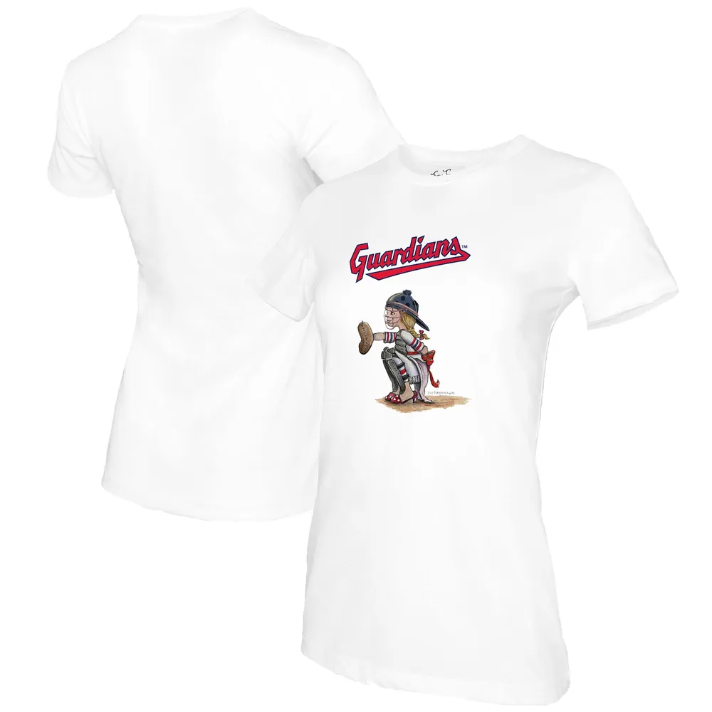 Women's Tiny Turnip White St. Louis Cardinals Kate The Catcher T-Shirt Size: Large