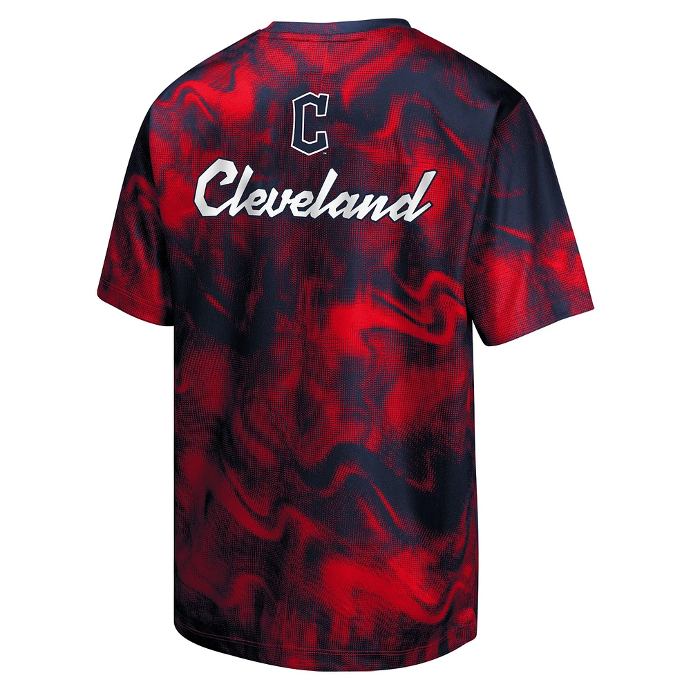 T-shirt bleu marine/rouge pour jeunes Cleveland Guardians Pinch Hitter