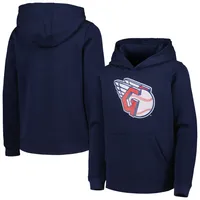 Youth Navy Cleveland Guardians Team Primary Logo Pullover Hoodie