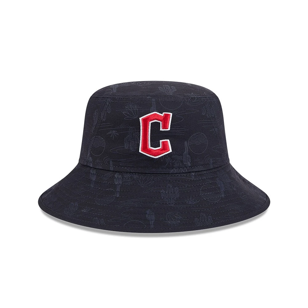 Youth New Era  Navy Cleveland Guardians 2025 Spring Training All Over Print Bucket Hat