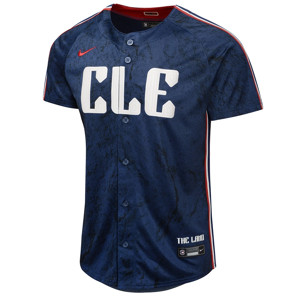 Maillot Nike Andres Gimenez pour enfant, bleu marine, Cleveland Guardians 2024 City Connect Limited