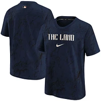 T-shirt Nike bleu marine pour jeunes Cleveland Guardians 2024 City Connect Legend Performance