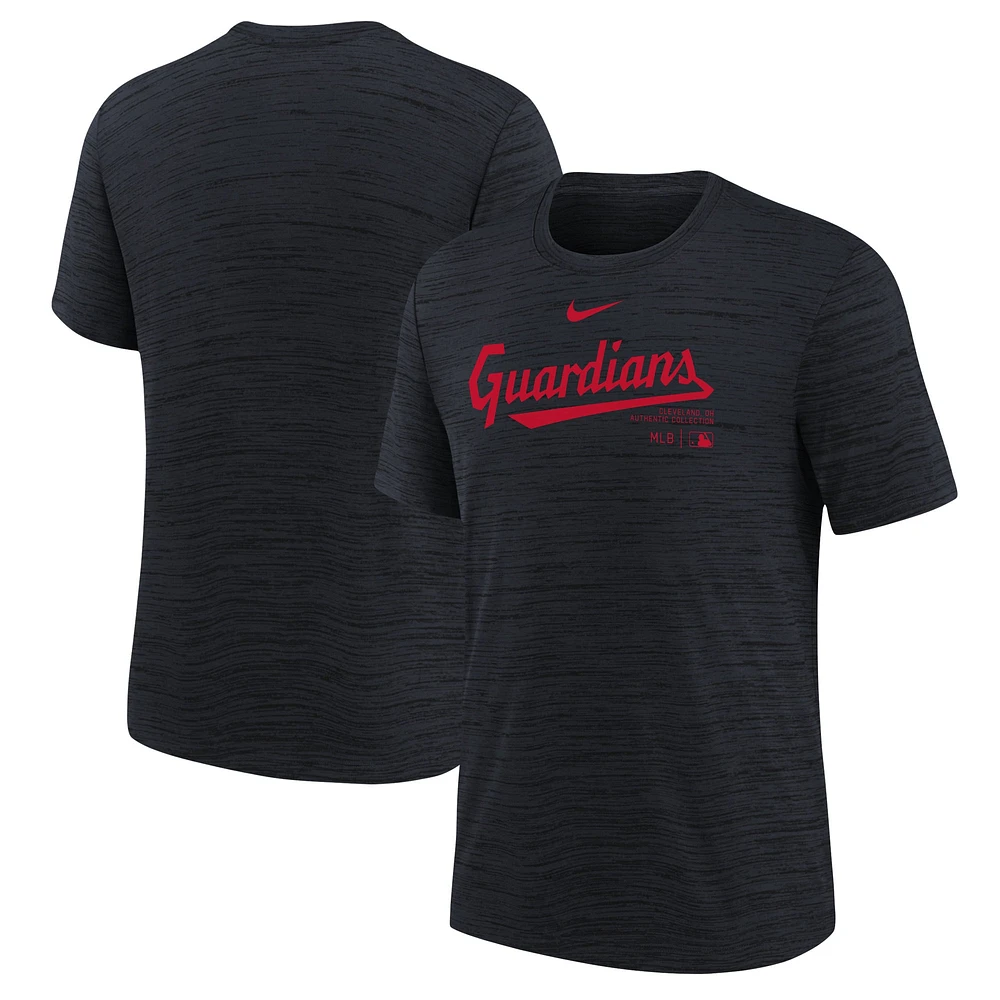 T-shirt Nike bleu marine Cleveland Guardians Authentic Collection Practice Performance pour jeune