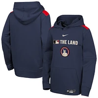 Youth Nike Navy Cleveland Guardians City Connect Authentic Collection Performance Pullover Hoodie